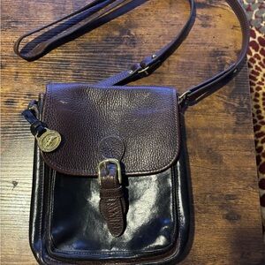 Vintage pre-owned Brahim black/brown crossbody bag,, great condition.